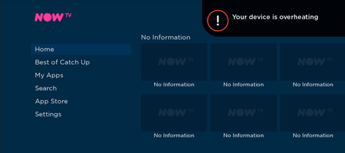 overheating now tv stick